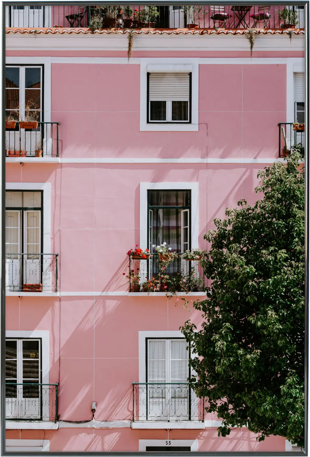 Immeuble en rose アートポスター